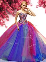 Glamorous Multi-color Ball Gowns Sweetheart Sleeveless Tulle Floor Length Lace Up Beading Quinceanera Gown(SKU YYPJ070-2BIZ)