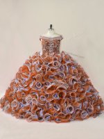 Elegant Court Train Ball Gowns Sweet 16 Dresses Multi-color Off The Shoulder Organza Sleeveless