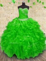 Elegant Sleeveless Beading and Appliques and Ruffles and Ruching Floor Length Sweet 16 Dress(SKU PSSW0240-7BIZ)