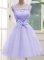 Lavender Sleeveless Tulle Lace Up Vestidos de Damas for Prom and Party and Wedding Party