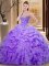 Charming Pick Ups Sweetheart Sleeveless Lace Up 15th Birthday Dress Lavender Organza