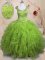 Short Sleeves Beading and Ruffles Lace Up 15 Quinceanera Dress