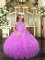 Fashion Halter Top Sleeveless Tulle Pageant Dress for Girls Beading and Ruffles Lace Up