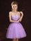 Pretty Lilac Sweetheart Neckline Lace and Ruching Quinceanera Court Dresses Sleeveless Lace Up