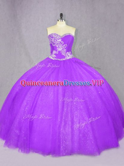 Graceful Tulle Sleeveless Floor Length Quinceanera Dresses and Beading - Click Image to Close