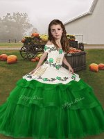 Tulle Sleeveless Floor Length Child Pageant Dress and Embroidery and Ruffled Layers(SKU PAG1260-3BIZ)