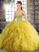 Fancy Sweetheart Sleeveless Tulle Sweet 16 Dress Beading and Ruffles Lace Up(SKU SJQDDT2119002-8BIZ)