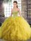 Fancy Sweetheart Sleeveless Tulle Sweet 16 Dress Beading and Ruffles Lace Up