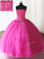 Comfortable Sleeveless Lace Up Floor Length Beading Sweet 16 Quinceanera Dress