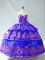 Blue Sweet 16 Dress Sweet 16 and Quinceanera with Embroidery and Ruffles Sweetheart Sleeveless Lace Up