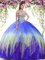 Fashion Multi-color Ball Gowns Sweetheart Sleeveless Tulle Floor Length Lace Up Beading 15 Quinceanera Dress