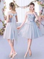 Glamorous Off The Shoulder Sleeveless Tulle Court Dresses for Sweet 16 Lace and Belt Lace Up(SKU BMT0411BBIZ)