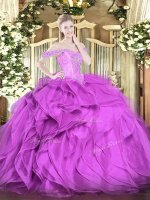 Flirting Floor Length Ball Gowns Sleeveless Lilac Quinceanera Dama Dress Lace Up
