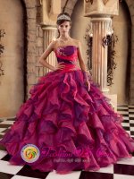 Balsta Sweden New Multi-color Ruffles Decorate Bodice Brand Quinceanera Dress Strapless Organza Ball Gown(SKU QDZY259y-5BIZ)