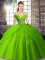 Affordable Sleeveless Beading and Pick Ups Lace Up Quince Ball Gowns with Brush Train