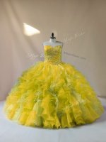 Multi-color Quinceanera Dresses Sweet 16 and Quinceanera with Beading and Ruffles Sweetheart Sleeveless Lace Up(SKU PSSW0960-7BIZ)