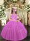 Lilac Lace Up Pageant Dress for Womens Appliques Sleeveless Floor Length