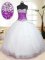 White Tulle Lace Up Sweetheart Sleeveless Floor Length Sweet 16 Dresses Beading