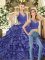 Lavender Sleeveless Ruffles Backless Sweet 16 Dresses