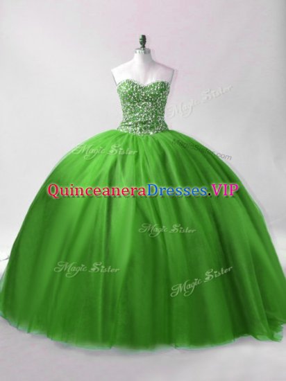 Cheap Floor Length Ball Gowns Sleeveless Green Sweet 16 Dress Lace Up - Click Image to Close