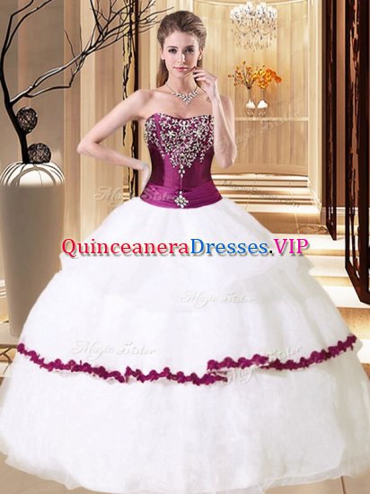 Popular Sleeveless Lace Up Floor Length Beading 15 Quinceanera Dress - Click Image to Close