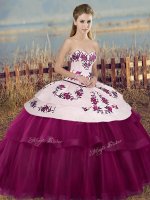 Fantastic Floor Length Fuchsia Sweet 16 Dresses Sweetheart Sleeveless Lace Up