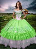Discount Sleeveless Beading and Embroidery and Ruffled Layers Lace Up Quince Ball Gowns