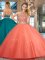 Halter Top Backless Tulle Sleeveless Floor Length Ball Gown Prom Dress and Beading