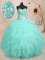 Apple Green Sweetheart Lace Up Beading and Ruffles Quinceanera Gown Sleeveless