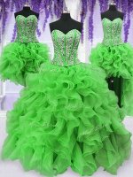 Spectacular Four Piece Sleeveless Beading and Ruffles Lace Up 15th Birthday Dress(SKU PSSW059KC003-11BIZ)