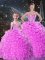 New Arrival Ball Gowns Quinceanera Dress Lilac Sweetheart Organza Sleeveless Floor Length Lace Up