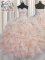Glamorous Champagne Lace Up 15 Quinceanera Dress Beading and Ruffles Sleeveless Floor Length