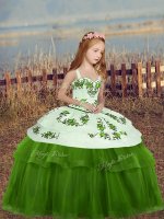 Sleeveless Lace Up Floor Length Embroidery Little Girl Pageant Dress(SKU PAG1279-7BIZ)