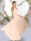 Fine Ruching Quinceanera Dama Dress Peach Lace Up Sleeveless Floor Length