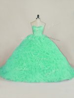 Glorious Sleeveless Court Train Lace Up Beading and Ruffles Quinceanera Dress