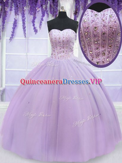 Popular Lavender 15 Quinceanera Dress Military Ball and Sweet 16 and Quinceanera with Beading Sweetheart Sleeveless Lace Up - Click Image to Close