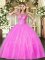 Cute Tulle Sleeveless Floor Length Quinceanera Dress and Beading