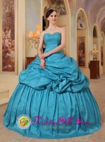 Grapeland TX Wonderful Teal Quinceanera Dress With Pick-ups Sweetheart Neckline Taffeta Ball Gown