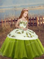 Trendy Sleeveless Embroidery Lace Up Pageant Dress for Teens