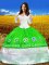 Hot Selling Green Ball Gowns Off The Shoulder 3 4 Length Sleeve Taffeta Floor Length Lace Up Embroidery Sweet 16 Dress