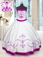 Sleeveless Floor Length Beading and Embroidery and Belt Lace Up Sweet 16 Quinceanera Dress with White(SKU PSSW0312-5BIZ)