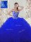 Luxurious Beading and Appliques Quinceanera Dress Royal Blue Lace Up Sleeveless Floor Length