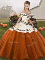 On Sale Sleeveless Lace Up Floor Length Embroidery Quince Ball Gowns
