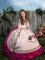 Embroidery and Ruffles Pageant Dress for Teens White Lace Up Sleeveless Sweep Train