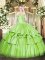 New Arrival Ball Gowns Off The Shoulder Sleeveless Organza and Taffeta Floor Length Lace Up Beading and Ruffled Layers 15th Birthday Dress