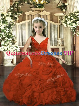 High Class Sleeveless Backless Floor Length Beading and Ruching Pageant Gowns For Girls