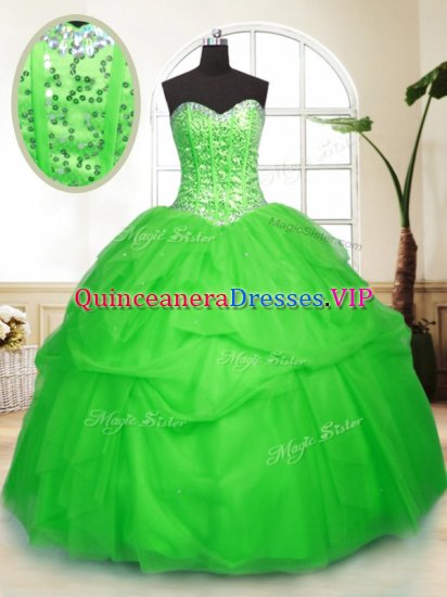 Great Lace Up Vestidos de Quinceanera Sequins and Pick Ups Sleeveless Floor Length - Click Image to Close