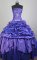 Mexican Classical Ball Gown Strapless Floor-length Blue Quinceanera Dress LZ426022