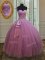 Lilac Lace Up Quinceanera Dresses Beading and Belt Sleeveless Floor Length