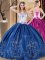 Captivating Sleeveless Lace Up Floor Length Embroidery Ball Gown Prom Dress